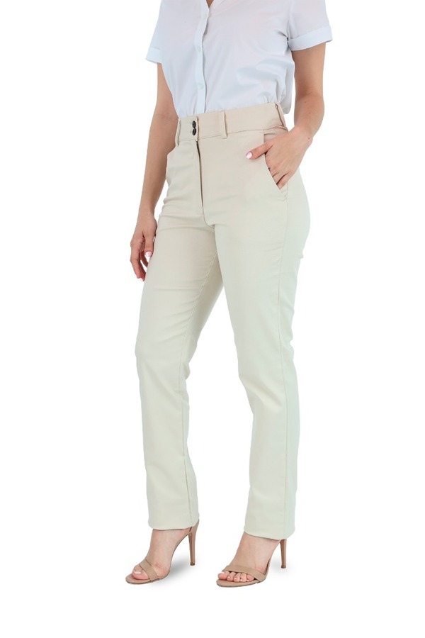 Pantalones De Vestir Color Arena Con Bolsas Para Mujer